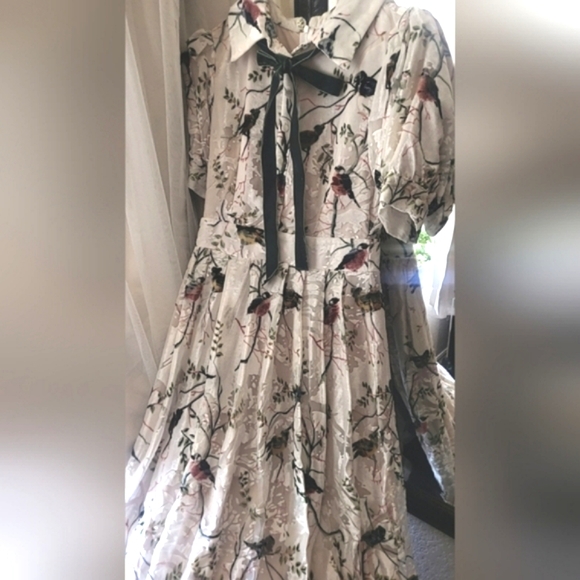 Women's Ivy City Co Cream Floral Embossed Velvet Dress Size XS NWT - Picture 3 of 3